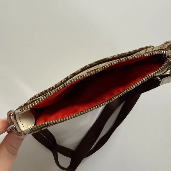 Coach Beige and Brown Signature Crossbody Messenger - Picture 3 of 3